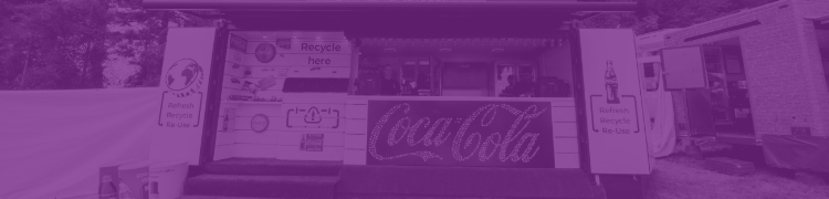 Coca Cola hut with a purple overlay